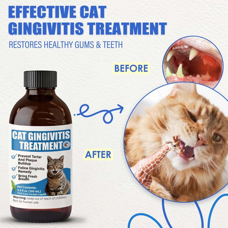 Cat Gingivitis Treatment Liquid 100ml - Cats Dental Care Clean