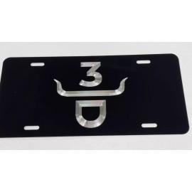 Diamond Etched Products Custom Cattle Ranch Brand Car Tag Diamond Etched Engraved Metal License Plate