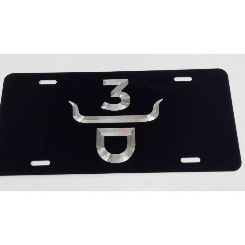Diamond Etched Products Custom Cattle Ranch Brand Car Tag Diamond