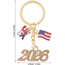 Llaveros de Bandera Usa para 2026 Día, Paquete de 5 Piezas, Aleación de Zinc Resistente a Desgaste, Diseño sin Bordes Afilados para Viajes y Recorridos en Ciudad