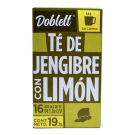 Ginger Lemon Tea (Te De jengibre Con Limon). 16 Bags.