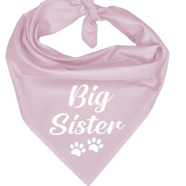 Dog's Big Sister Birthday Bandana Dog Birthday Boy Girl Dog‘s Big Sister Birthday Supplies for Large Pet, Polyester,80 * 40
