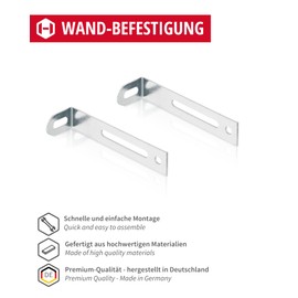 Gedotec H7901 Wall Mounting with Tilt Lock for Fixing Furniture and Cabinets | Screwing Angle for Screwing - H7901 | Galvanised Steel | 77 x 21 x 15 mm | Pack of 10 - Angle Connector with Slotted Hole