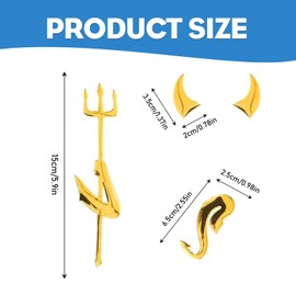 JRYGAC Pack of 2 Car Stickers, Devil Sticker Car, 3D Sticker Car, Emblem Waterproof Sticker, Devil Car Decoration Car Sticker Logo for Car, Truck, Motorcycle, Notebook (Gold)
