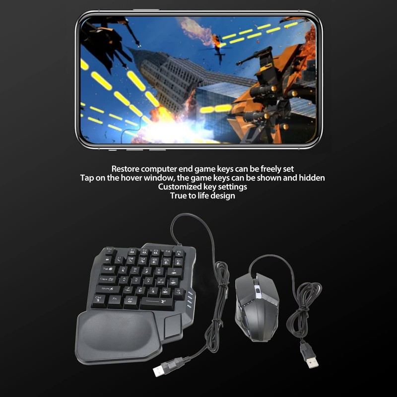Half Hand Gaming Keyboard and Mouse Combo, 4 in 1