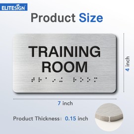 JANITOR CLOSET - Letreros con texto elevado y braille de grado 2, acabado de aluminio cepillado/plateado, fácil de instalar con cinta de doble cara, cartel de puerta de habitación de rotura compatible