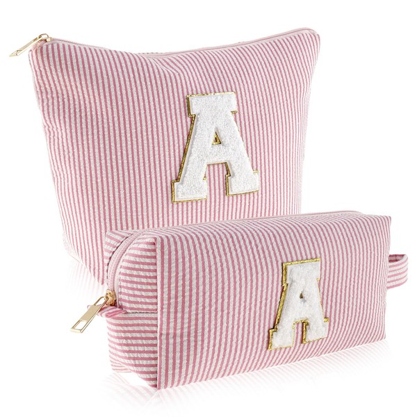 LYIYEYAN 2Pcs Portable Makeup Bag with Zipper, Large Capacity Makeup