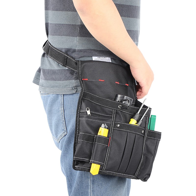 Multifunctional Tool Storage Bag Multi Pockets Adjustable Electrician Waist Bag