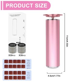 KBIBCK Dermaglide Hornhaut Entferner, Dermaglide Pro Hornhaut Entferner, Derma Glide Hornhautentferner, Footglow Hornhautentferner with 60 Pieces Sandpaper Pads Für Tote, Harte, Rissige Haut (Rosa)