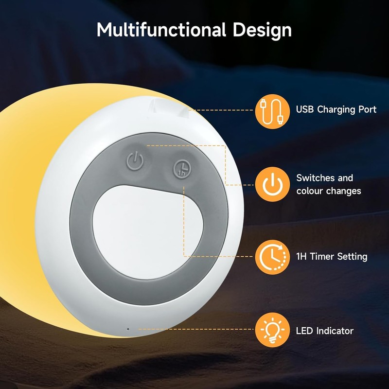 Tyute Night Light, Portable Egg Night Light, Baby Night Lamp