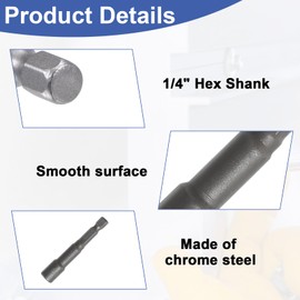 5 Pcs Magnetic Socket Set for Drill, 6mm to 14mm Hex Nut Driver Set, Nut Setter Drill Bits Socket Wrench for Bolts and Nuts Removal Tool, 1/4 inch Hex Shank, Metric