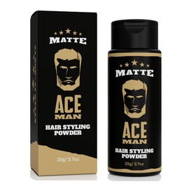 AceMan Volumizing Powder for Hair - Natural Matte Texture, Volume, Root Lift - No Grease or Residue - Long-Lasting Hold - Texturizing Powder for Curly, Straight, Thin or Thick Hair - 0.7 oz Bottle