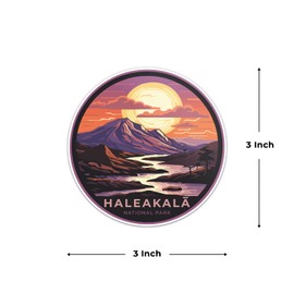 Haleakala National Park Sticker - Waterproof Vinyl Decal for Car Bumper, Laptop, Luggage, Water Bottle, Wall, and Window, Size - 3'' X 3''