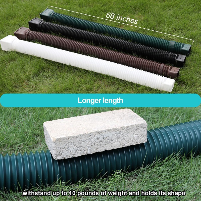 plusgutter Green1-Pack Rain Gutter Downspout Extensions Flexible, Drain Downspout Extender,Down