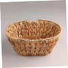 KOMBIUDA Natural Hyacinth Grass Bread Basket Woven Snack Organizer Decorative