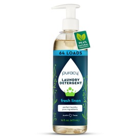 Puracy Puracy Laundry Detergent - Enzyme-Powered Liquid Laundry Detergent Concentrate, Natural Laundry Detergent Seen on TikTok, Non-Toxic (Fresh Linen, 16 fl oz, 64 Loads)