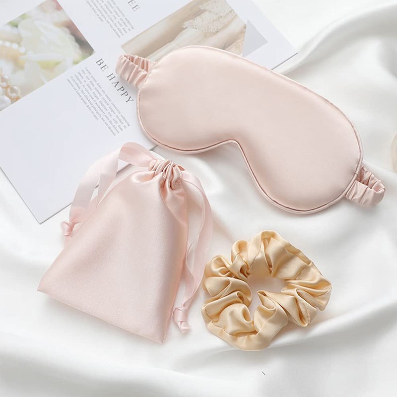 Pack of 2 Silk Adjustable Sleeping Masks, Adjustable Eye Mask,