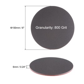sourcing map 12pcs 800 Grit Sanding Sponge 6 Inch Hook and Loop Sponge Sanding Disc Wet/Dry for Car Wood Drywall Metal