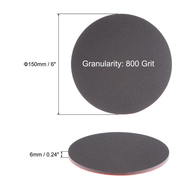 sourcing map 12pcs 800 Grit Sanding Sponge 6 Inch Hook