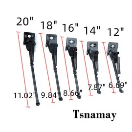 Tsnamay 2Pcs Black Bike Kickstand,Child Bicycle Kickstand Single-Side Stand Folding Bicycle Stand Support Rear Mount for 12 Inch Kids Bike