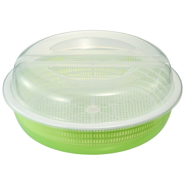 LIKE-IT STK-22 Strainer Bowl with Lid, Tabletop Colander, Approx. Diameter 12.1 x Height 4.8 inches (30.7 x 12.3 cm), Green, Made in Japan