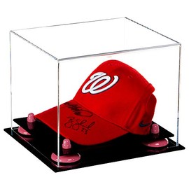 Better Display Cases Versatile Clear Acrylic Display Case - Small Rectangle Box with Pink Risers 8.75" x 7.75" x 7" (A006-PNR)