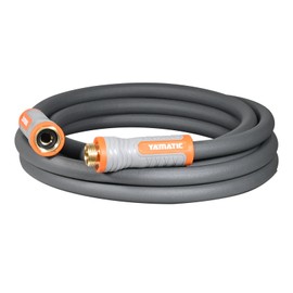 YAMATIC Short Garden Hose 5/8 in x 10 ft with Swivel Handle, Super Flexible Leader Hose, All-weather, Lightweight, Burst 600 PSI, Grey