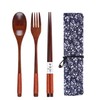Wooden Cutlery Set Chopsticks Spoon Fork Set Travel Utensils Reusable