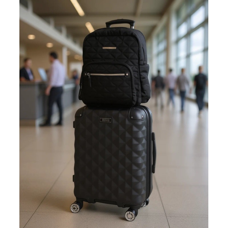Kenneth Diamond Lattice 2pc Carry On Luggage Set Spinner Lightweight