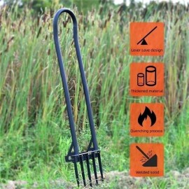 sososhoot Deep Plowing Pitchfork Gardening Digging Fork Steel 46" Long Handled Weeder Farm