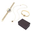 Business Style Women Watch Bracelet Necklace Set Anniversary Birthday Gift