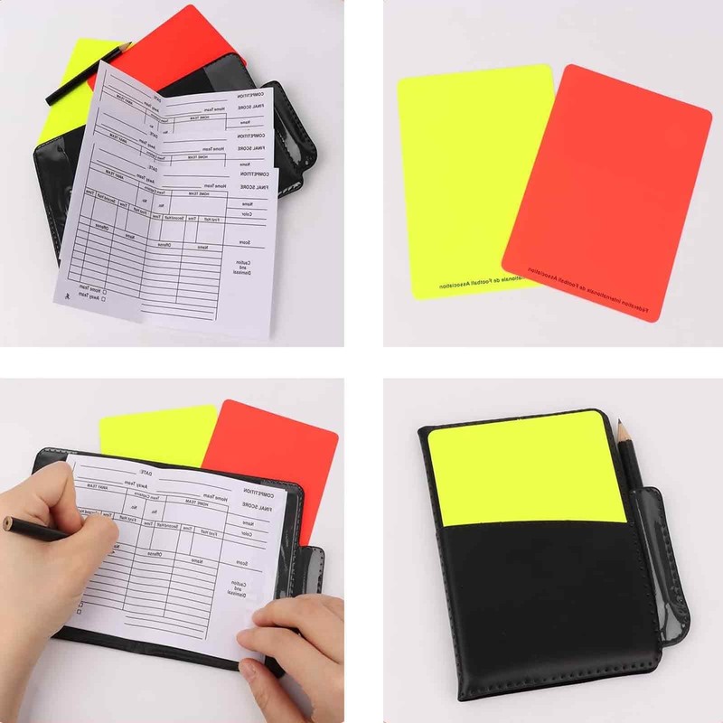 MOYWYCNO 2 Piece Football Referee Set with Red, Yellow Card,