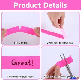 Abeillo Neon Pink Gaffer Tape, Fluorescent Tape, Pink Reflector Sticker, UV Active Tape for Stage Parties, Play Grid Floors, Christmas Decoration, 25 mm x 15 m
