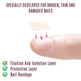 MUTIOVO Nail Repair Sheet works for Fixation & isolation layer for Broken Nails, Protective layer for Acrylic, Nail bandage for Nail Recovery, Invisible Instant and Easy to use 5 pcs