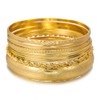 RINTOLER 10Pcs Chunky Gold Bangle Bracelets for Women - Multi