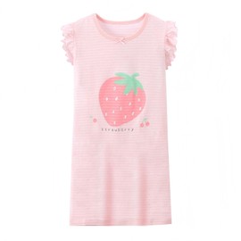 ABClothing Toddler To Teen Bamboo Nightdress Cute Strawberry Pattern Sleepwear