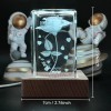 Toolzia 3D Crystal Rose Night Light with Wood Base