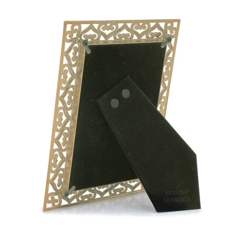 MIMOSA MOMENTS Heart Border Metal Picture Frame with Rhinestones Décor