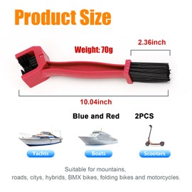 Ziciner Ziciner 2 PCS Bike or Motorcycle Chain Washer, Motorcycle Chain Gear Dirt Clean Brushes, Universal Bicycle Chain Cleaning Brush Tool for Mountain Bike Heavy Duty Motorcycle (1 Red+ 1 Blue)
