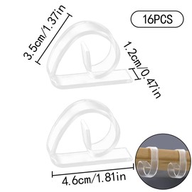 WELANE Clear Tablecloth Clips, 16 PCS Plastic Table Cover Clips for Indoor, Outdoor, Home, Camping, Picnic (3.5 x 4.7cm/1.37 x 1.85in)