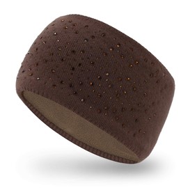 AnJuHoPa Headband with Rhinestones, Earmuffs with Soft Fleece Lining, Winter Headwear for Women