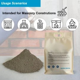 SOLIDLAND Refractory Mortar - 15 LBS Masonry & FireBrick Refractory Cement - 3056°F High Temperature Fireproof Dry Mix - for Kilns, Firepit, Fireplaces, Chimneys and More