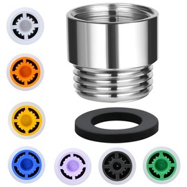 Yakamoz 2 Pieces Shower Flow Reducer Limiter Set, Set of 7Pcs Water Flow Saver Adapter Set with one Washer GPM 1.5 1.8 2.0 2.5 3.0 Shower Head Flow Restrictor for Shower Head Handheld Shower