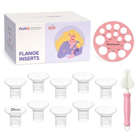 Nuliie 10PCS 21mm Flange Inserts Compatible with Spectra/Momcozy/TSRETE/Elvie/BellababyWillow/Nuliie Breast Pumps 24mm Flanges/Shield, BPA Free Flange Sizing Kit