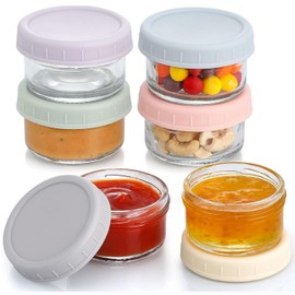 Juego de 6 Recipientes Reutilizables para Condimentos y Salsas, Capacidad de 80 ml, con Tapas a Prueba de Fugas Recipiente para Aderezo Ensaladas (6 piezas-2.7 onzas)