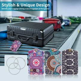 Fishent Luggage Tag, 3 Pack Travel Cruise Luggage Tags for Suitcases, Cute Suitcase Tags Identifiers Bag Tags with Privacy Flap, Baggage Name Tag for Women Men Kids Luggage Backpack Handbag School Bag