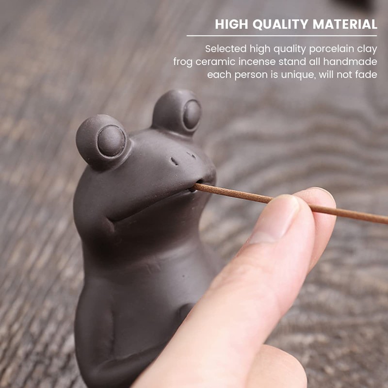 Frog Incense Stick Holder, Cute Frog Sculpture Incense Stick Stand