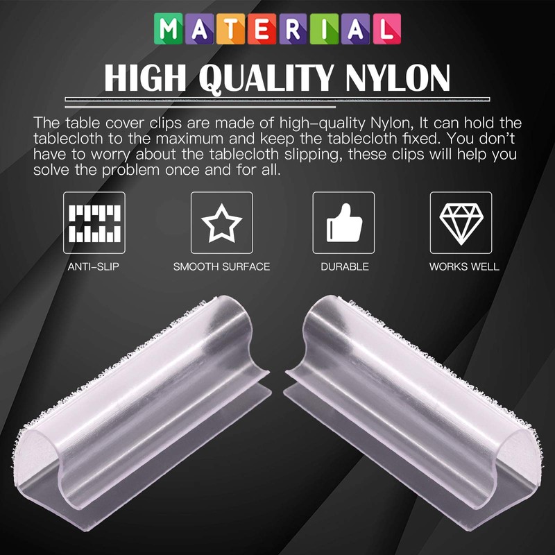 Glarks 30 Pack Rectangular Shape Plastic Table Cover Clips Tablecloth