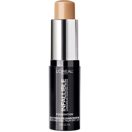 L'Oreal Paris Makeup Infallible Longwear Shaping Stick Foundation, 408 Tan, 1 Tube, 0.32 Ounce