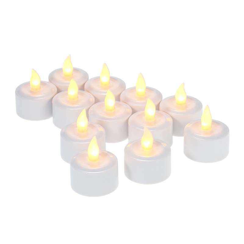 12pcs/set Rechargeable LED Flickering Flameless Candles Tealight Candles Lights with